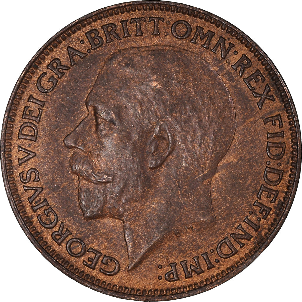 Coin, Great Britain, George V, Farthing, 1922, AU(50-53), Bronze, KM:808.2