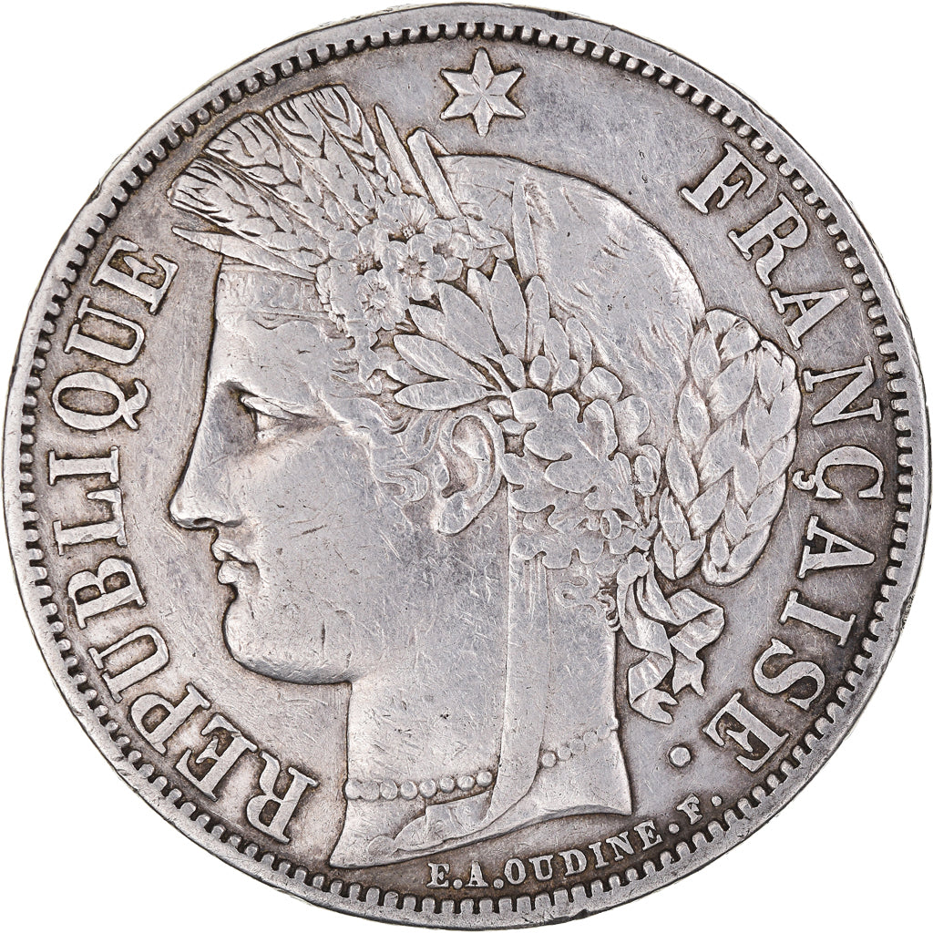 Munten, Frankrijk, Cérès, 5 Francs, 1870, Paris, ZF, Zilver, KM:819