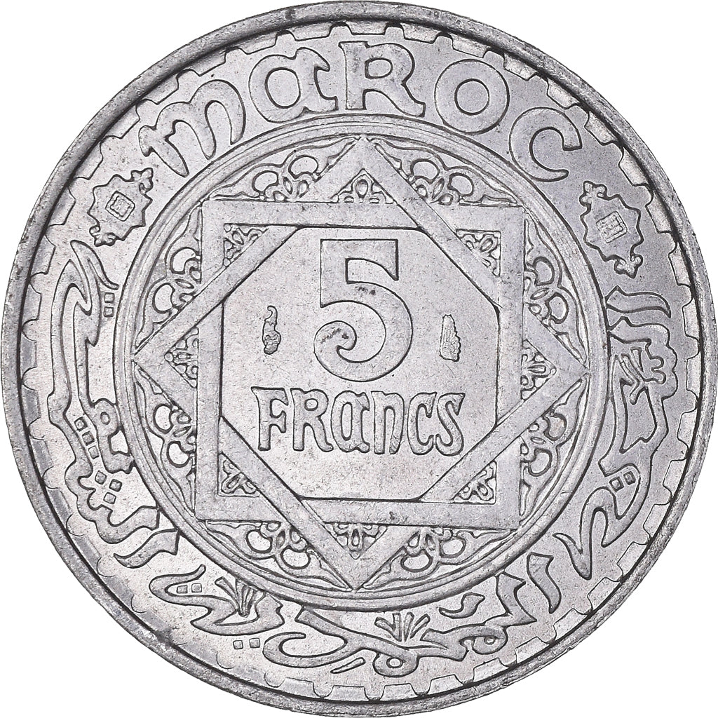 Monnaie, Maroc, Mohammed V, 5 Francs, AH 1370/1951, Paris, SUP, Aluminium