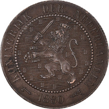 Moeda, Países Baixos, William III, 2-1/2 Cent, 1880, AU(50-53), Bronze