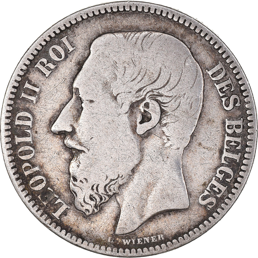 Münze, Belgien, Leopold II, 2 Francs, 2 Frank, 1867, S+, Silber, KM:30.1