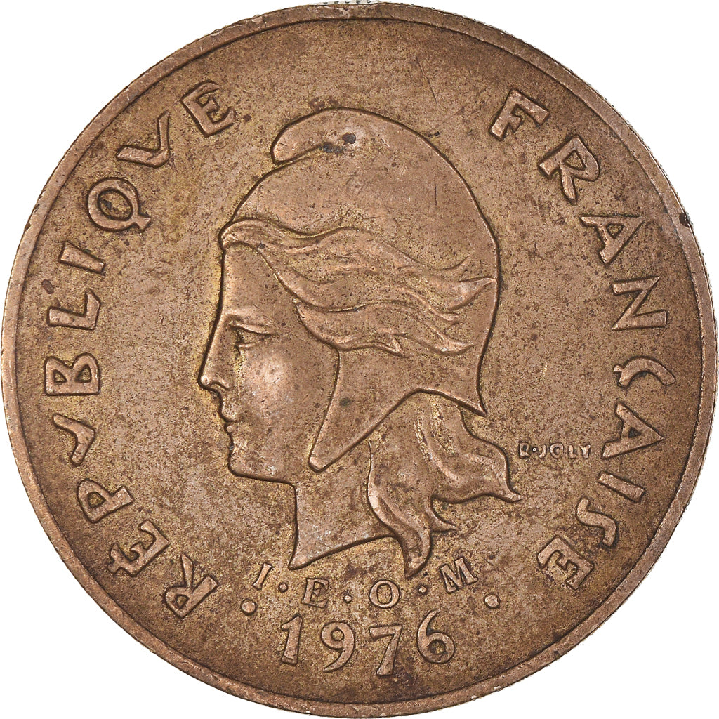 Moeda, Polinésia Francesa, 100 Francs, 1976, Paris, EF(40-45), Níquel-Bronze