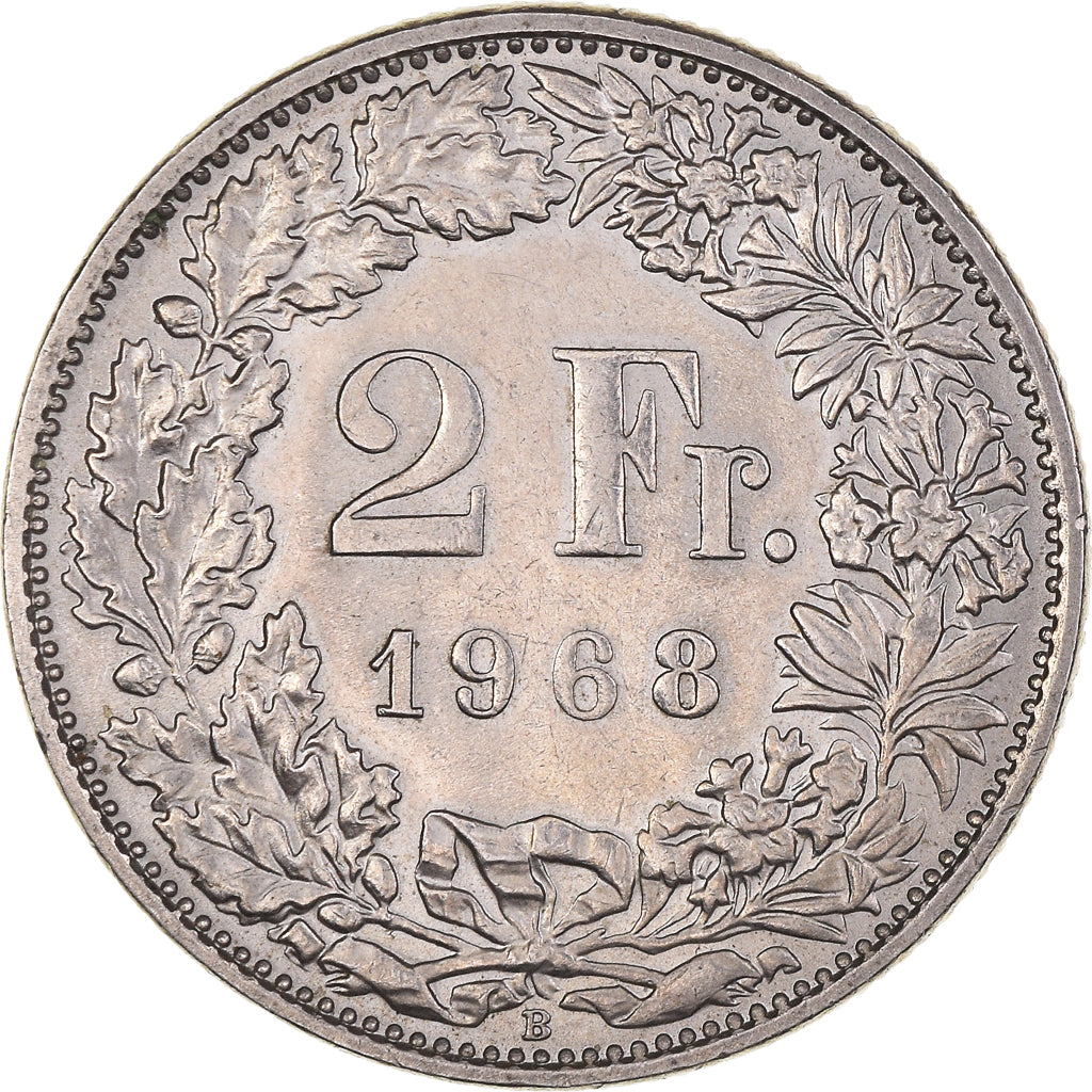 Moneta, Svizzera, 2 Francs, 1968, Bern, SPL-, Rame-nichel, KM:21a.1