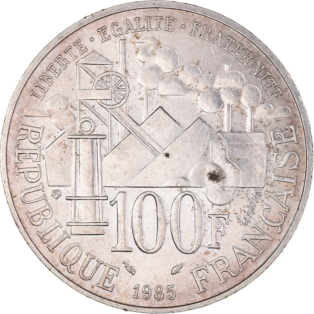 Coin, France, Germinal, 100 Francs, 1985, AU(50-53), Silver, KM:957, Gadoury:900