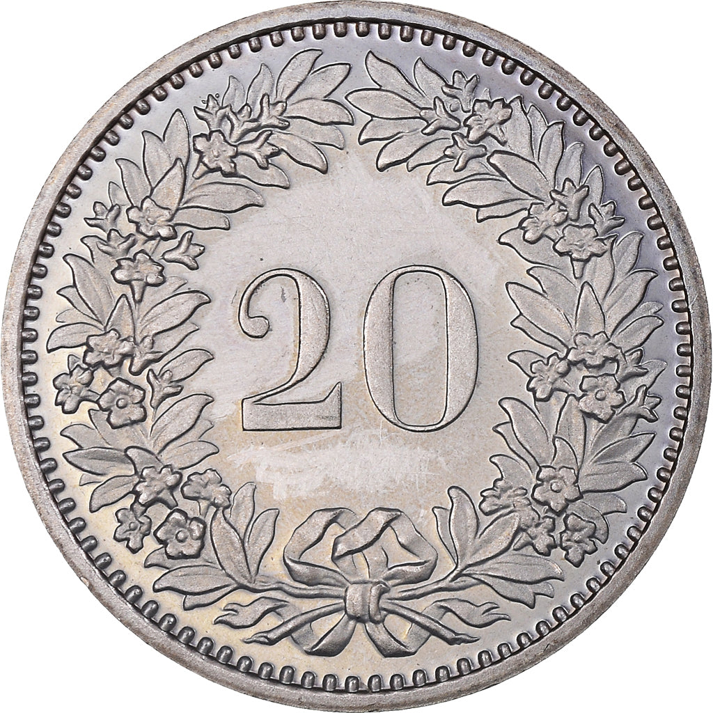 Moneda, Suiza, 20 Rappen, 1979, Bern, Proof, SC, Cobre - níquel, KM:29a