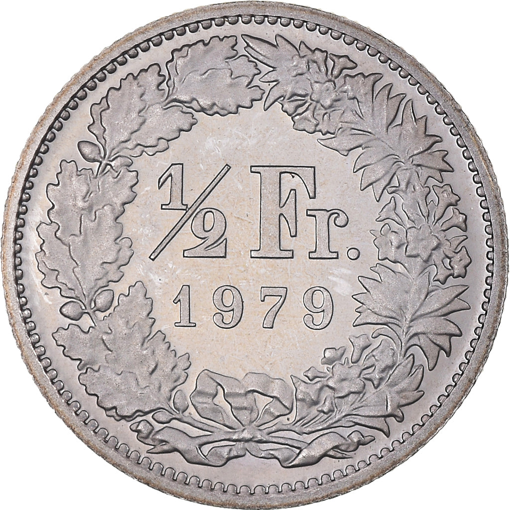 Moneda, Suiza, 1/2 Franc, 1979, Bern, Proof, SC, Cobre - níquel, KM:23a.1