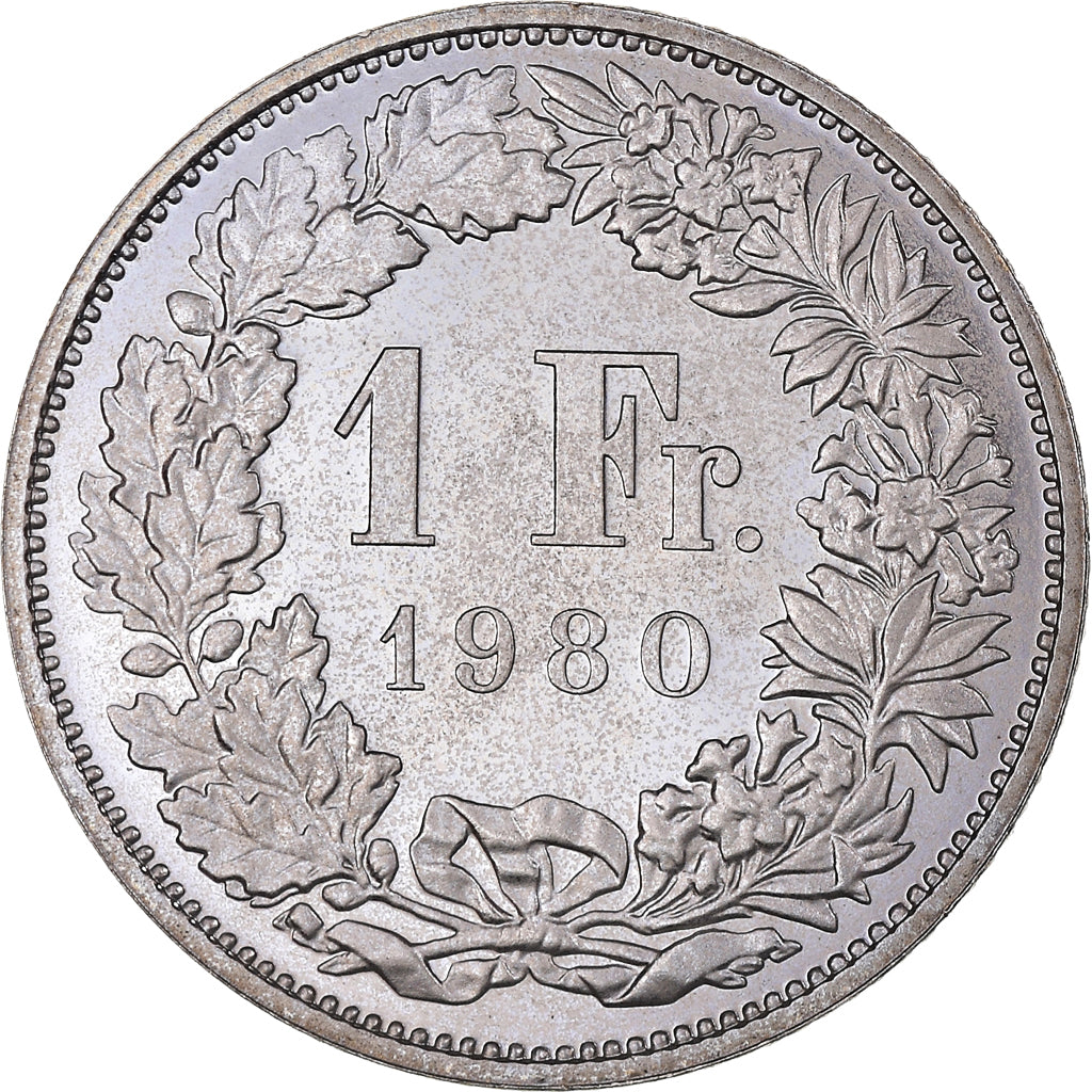 Moneda, Suiza, Franc, 1980, Bern, Proof, SC, Cobre - níquel, KM:24a.1