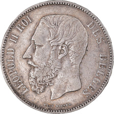 Coin, Belgium, Leopold II, 5 Francs, 5 Frank, 1869, EF(40-45), Silver, KM:24