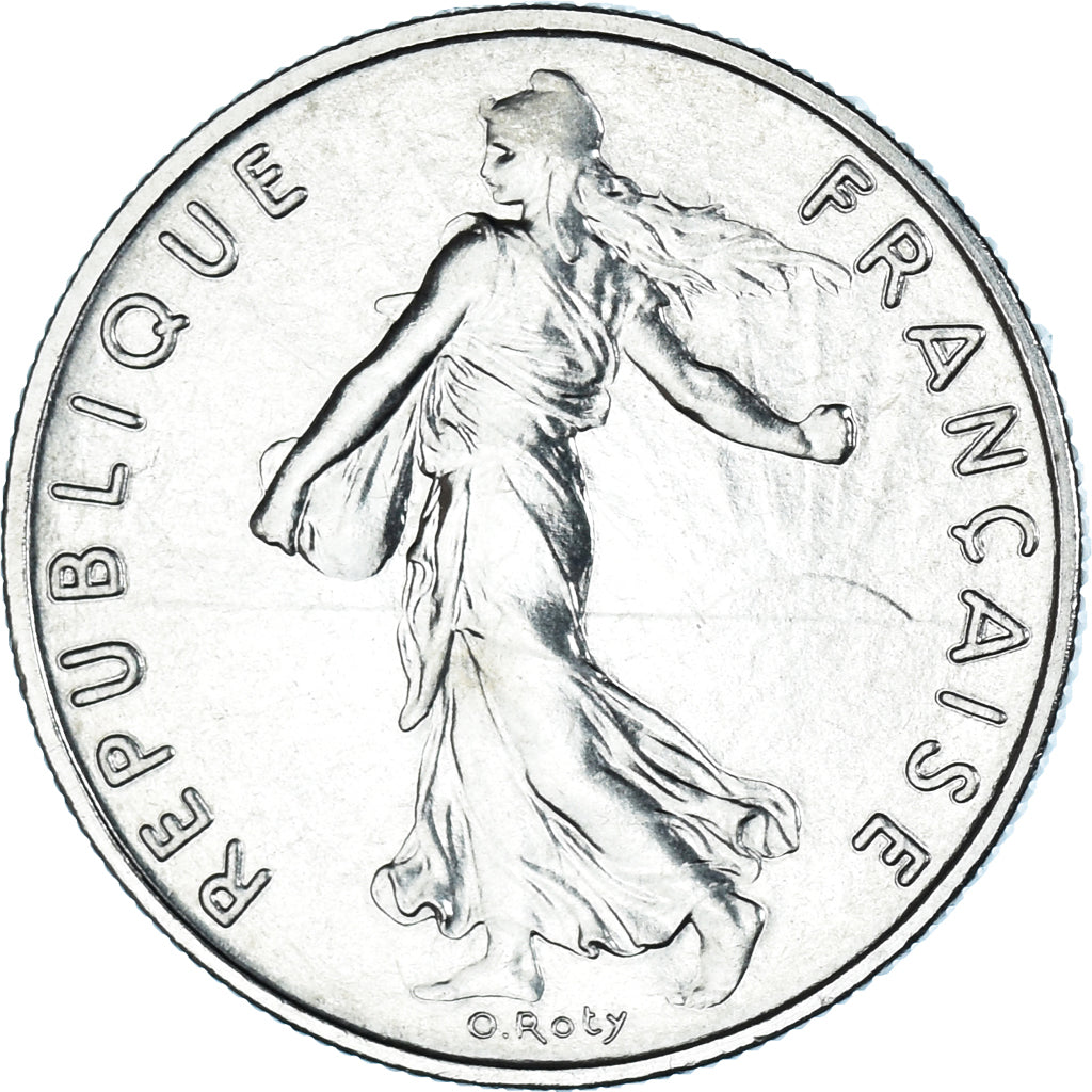 Munten, Frankrijk, Semeuse, 1/2 Franc, 1977, Paris, FDC, Nickel, KM:931.1