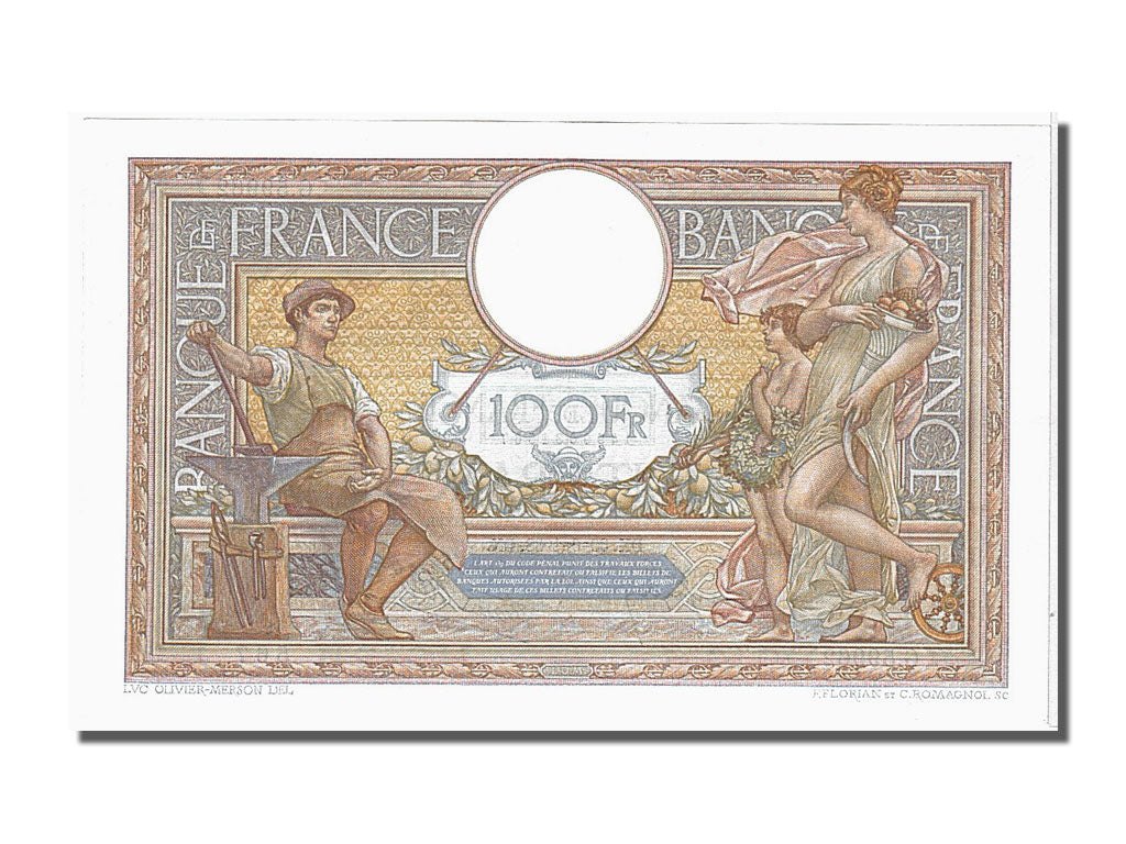 Banknote, France, 100 Francs, 100 F 1908-1939 ''Luc Olivier Merson'', 1938