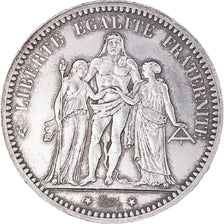Moneta, Francja, Hercule, 5 Francs, 1873, Paris, AU(55-58), Srebro, KM:820.1