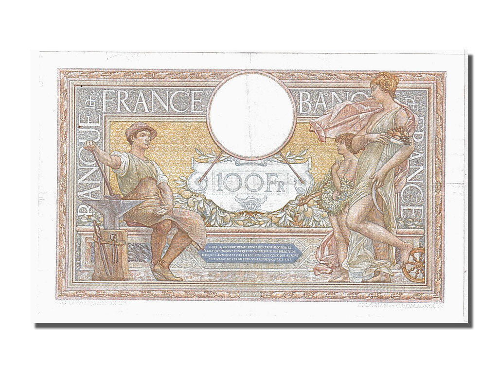 Banconote, Francia, 100 Francs, 100 F 1908-1939 ''Luc Olivier Merson'', 1938