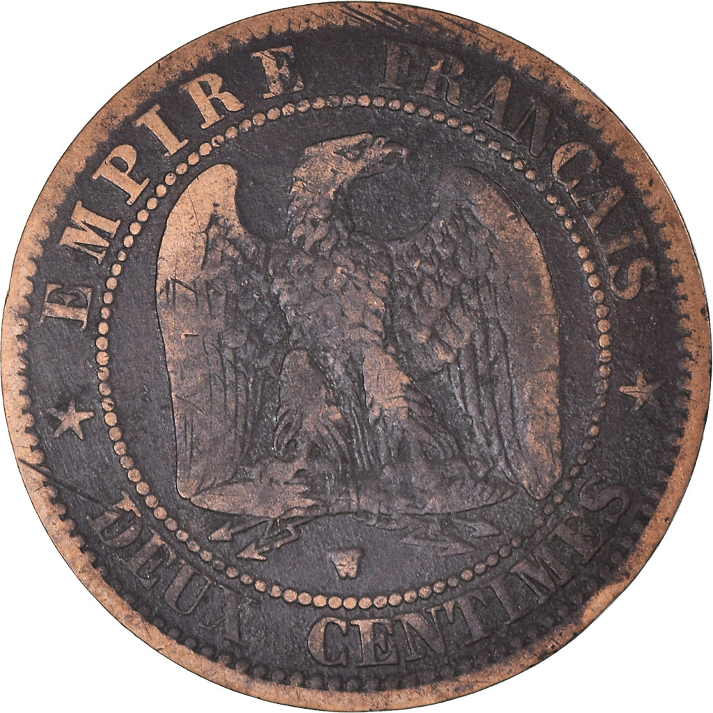 Münze, Frankreich, Napoleon III, 2 Centimes, 1854, Lille, S+, Bronze, KM:776.7