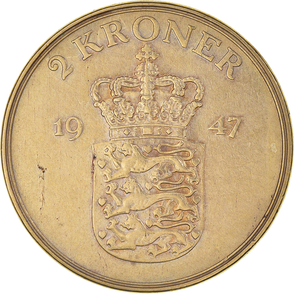 Moneta, Danimarca, Frederik IX, 2 Kroner, 1947, Copenhagen, BB+