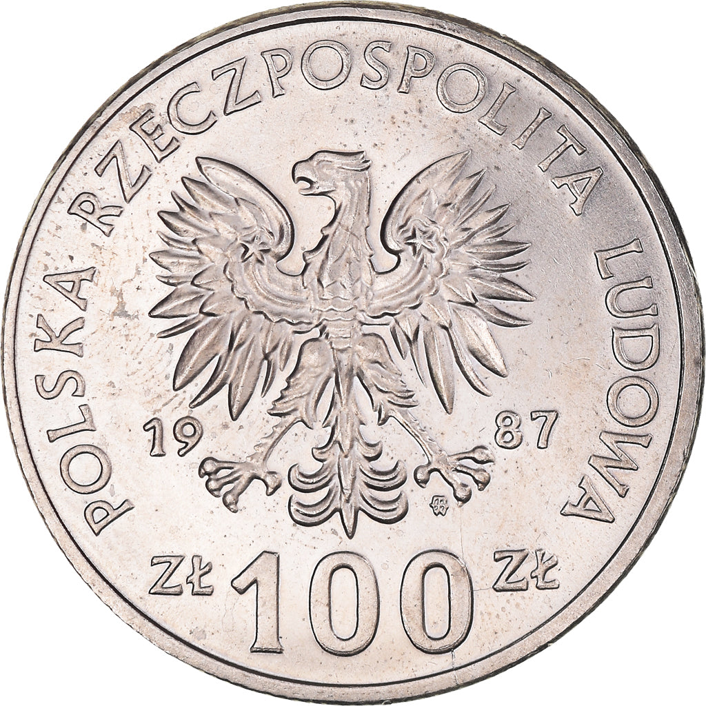 Moneta, Polska, 100 Zlotych, 1987, Warsaw, AU(55-58), Miedź-Nikiel, KM:167