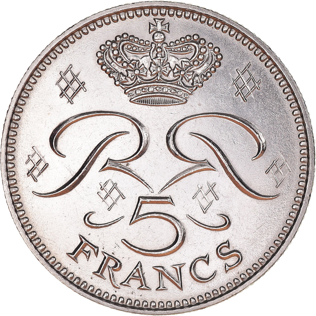 Munten, Monaco, Rainier III, 5 Francs, 1971, PR+, Cupro-nikkel, KM:150