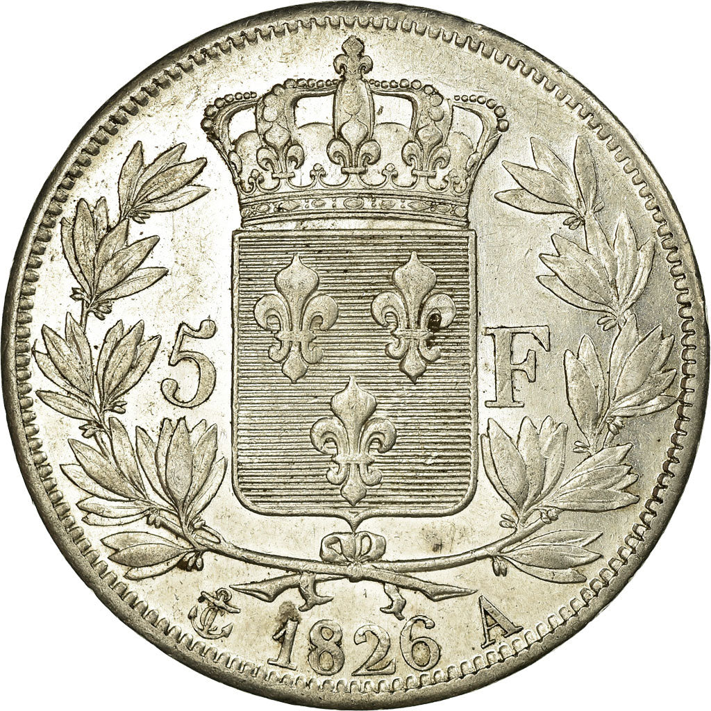 Coin, France, Charles X, 5 Francs, 1826, Paris, AU(50-53), Silver, KM:720.1