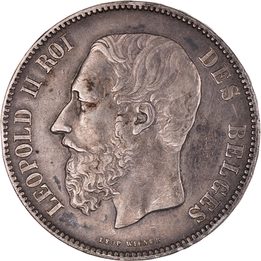 Coin, Belgium, Leopold II, 5 Francs, 5 Frank, 1873, EF(40-45), Silver, KM:24