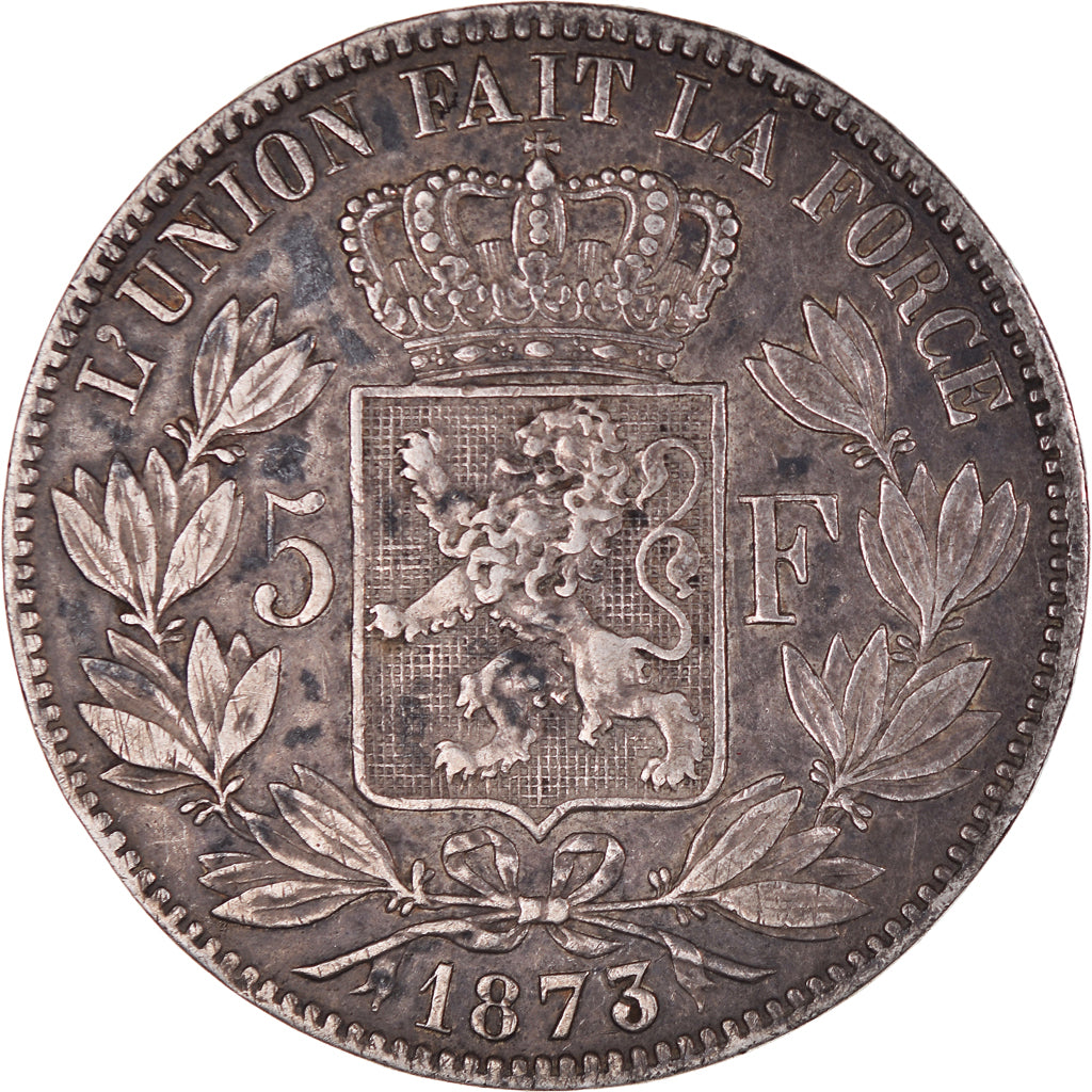 Coin, Belgium, Leopold II, 5 Francs, 5 Frank, 1873, EF(40-45), Silver, KM:24