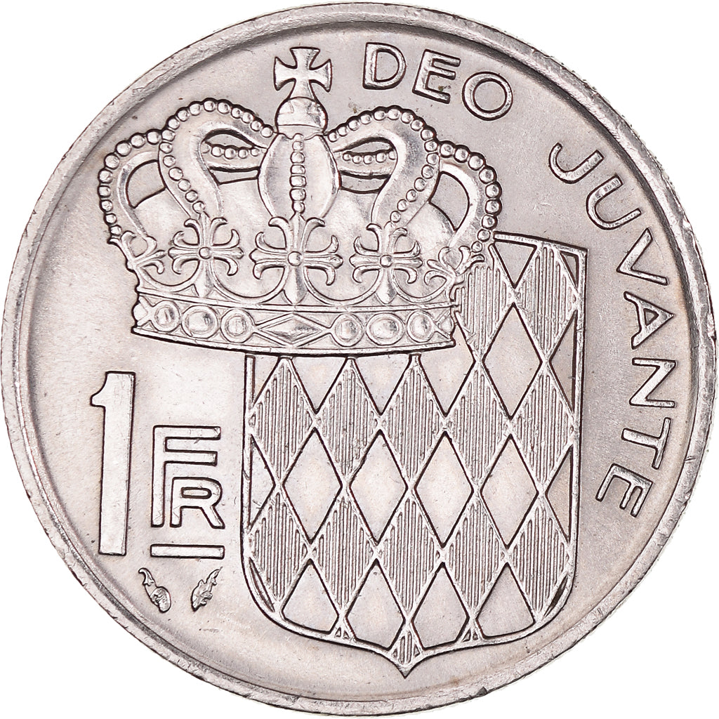 Moeda, Mónaco, Rainier III, Franc, 1977, AU(55-58), Níquel, KM:140, Gadoury:MC