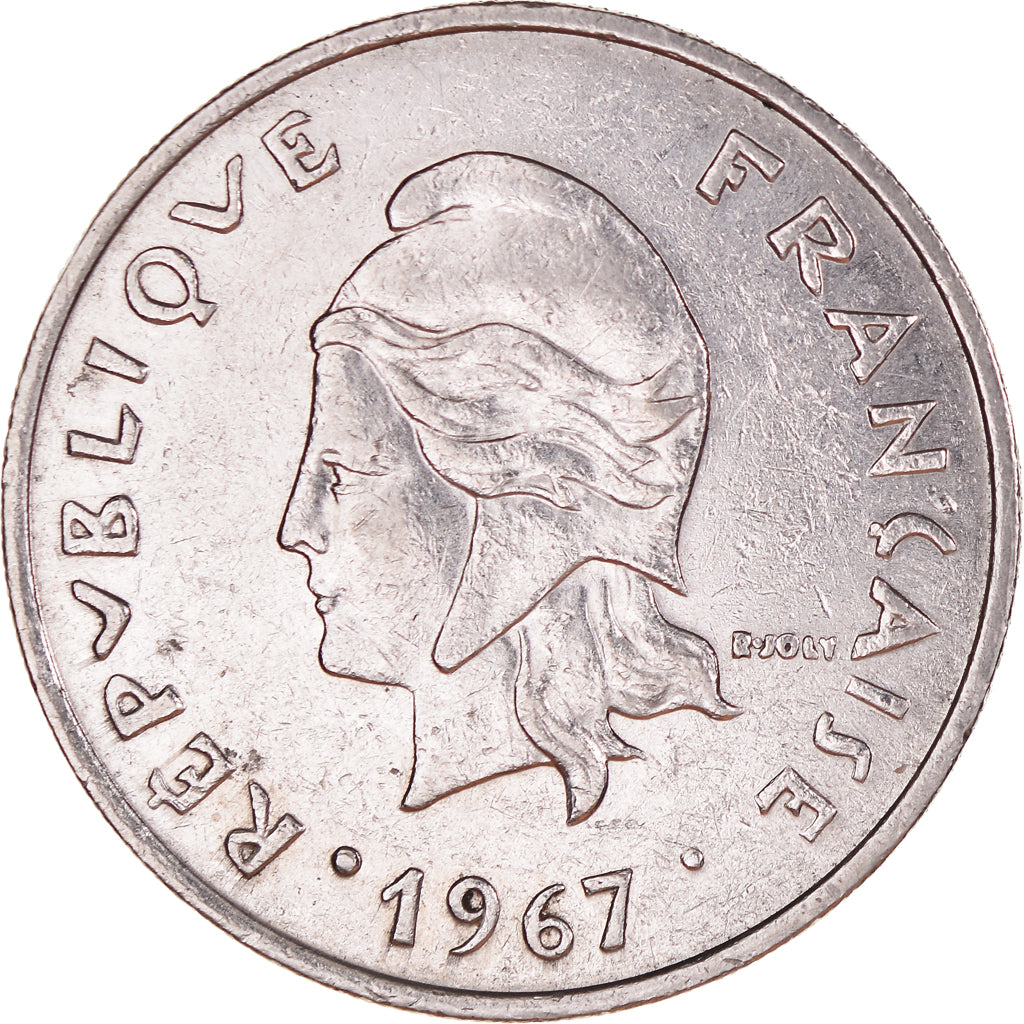 Coin, New Caledonia, 20 Francs, 1967, Paris, EF(40-45), Nickel, KM:6
