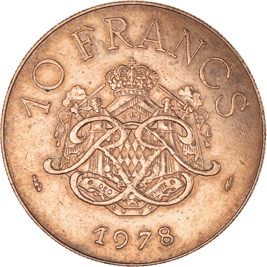Munten, Monaco, Rainier III, 10 Francs, 1978, ZF+, Copper-Nickel-Aluminum