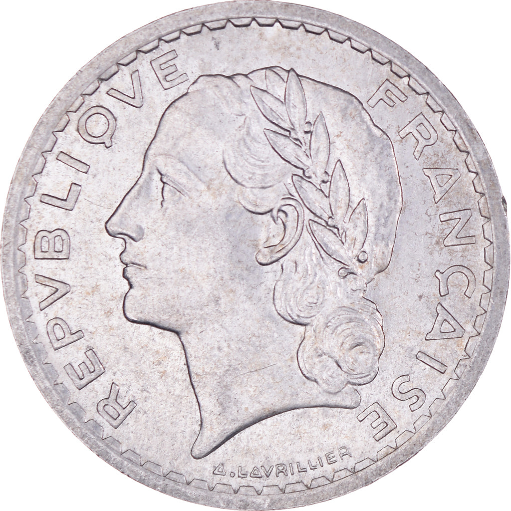 Coin, France, Lavrillier, 5 Francs, 1950, Paris, AU(55-58), Aluminum, KM:888b.1