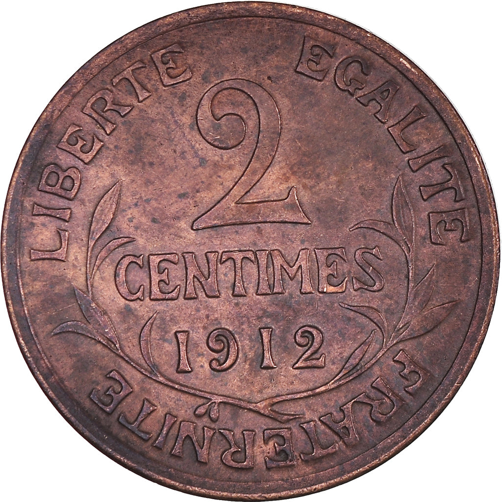 Moneda, Francia, Dupuis, 2 Centimes, 1912, Paris, MBC, Bronce, KM:841
