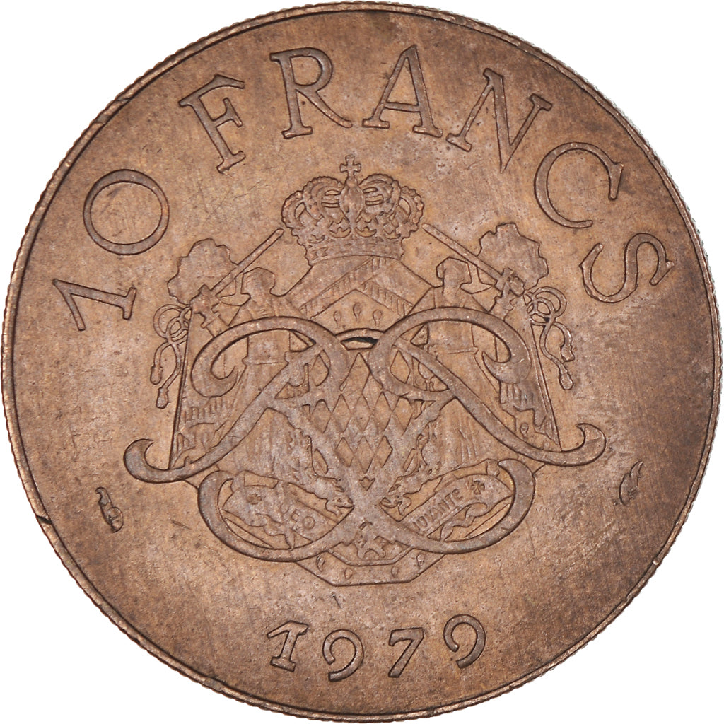 Munten, Monaco, Rainier III, 10 Francs, 1979, ZF, Copper-Nickel-Aluminum