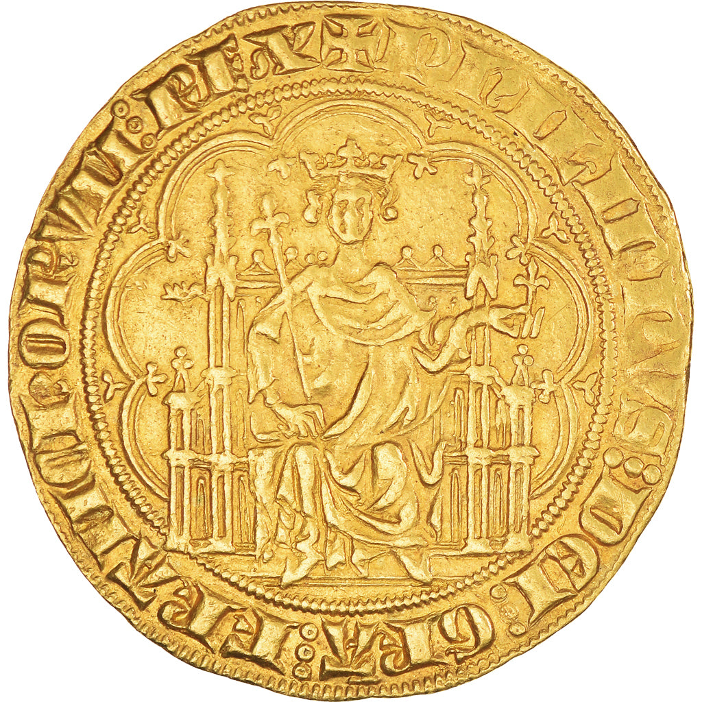 Monnaie, France, Philippe IV le Bel, Chaise d'or, (1303), Rare, TTB+, Or