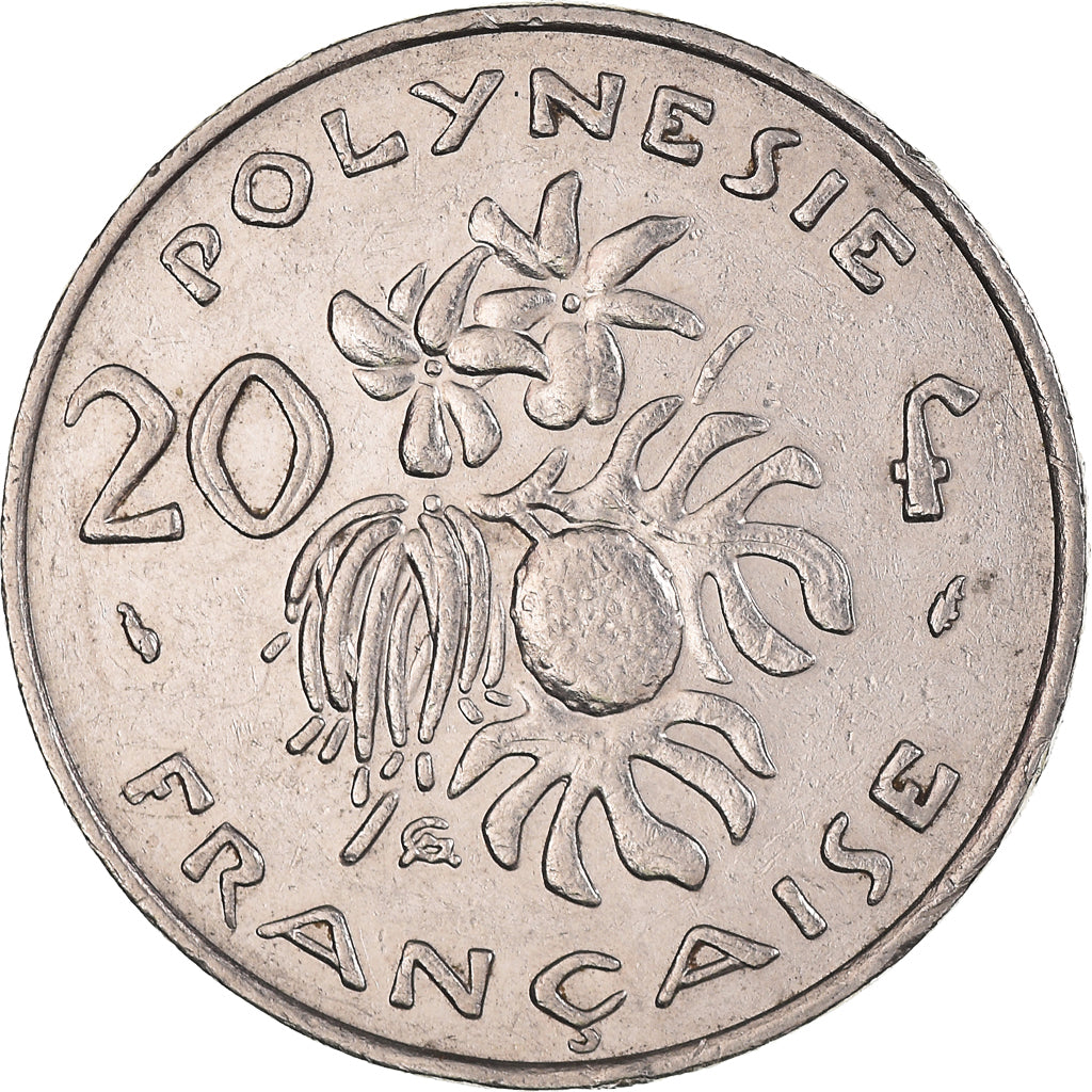Coin, French Polynesia, 20 Francs, 1975, Paris, AU(50-53), Nickel, KM:9