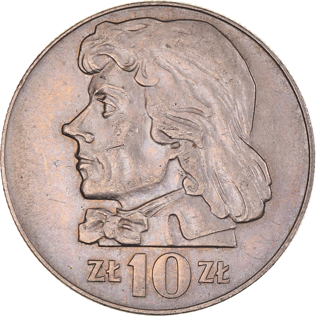 Moneta, Polska, 10 Zlotych, 1970, Warsaw, AU(50-53), Miedź-Nikiel, KM:50a