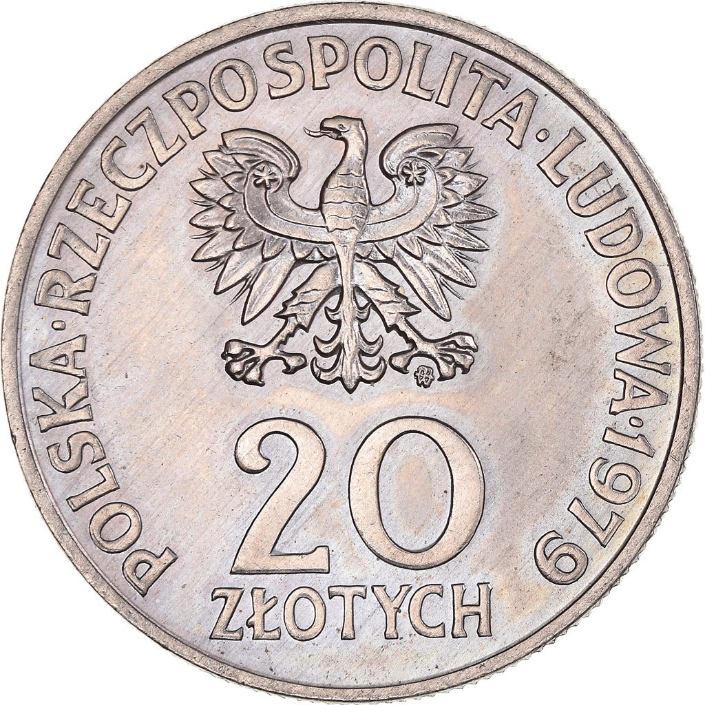 Moneta, Polska, 20 Zlotych, 1979, Warsaw, AU(55-58), Miedź-Nikiel, KM:99