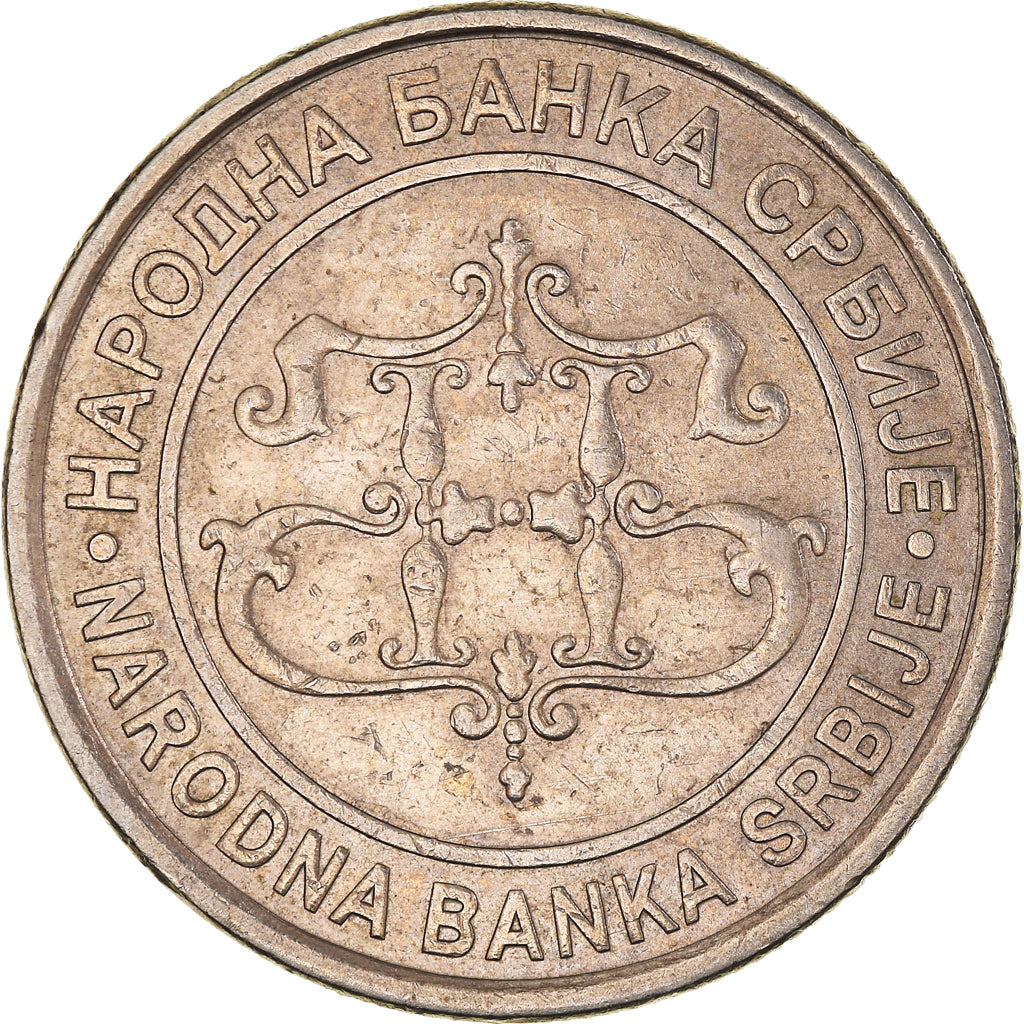 Moeda, Sérvia, 20 Dinara, 2003, AU(50-53), Cobre-Níquel-Zinco, KM:38