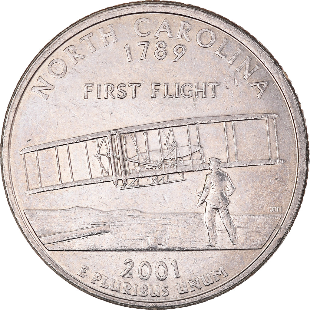 Monnaie, États-Unis, North Carolina, Quarter, 2001, U.S. Mint, Denver, SUP