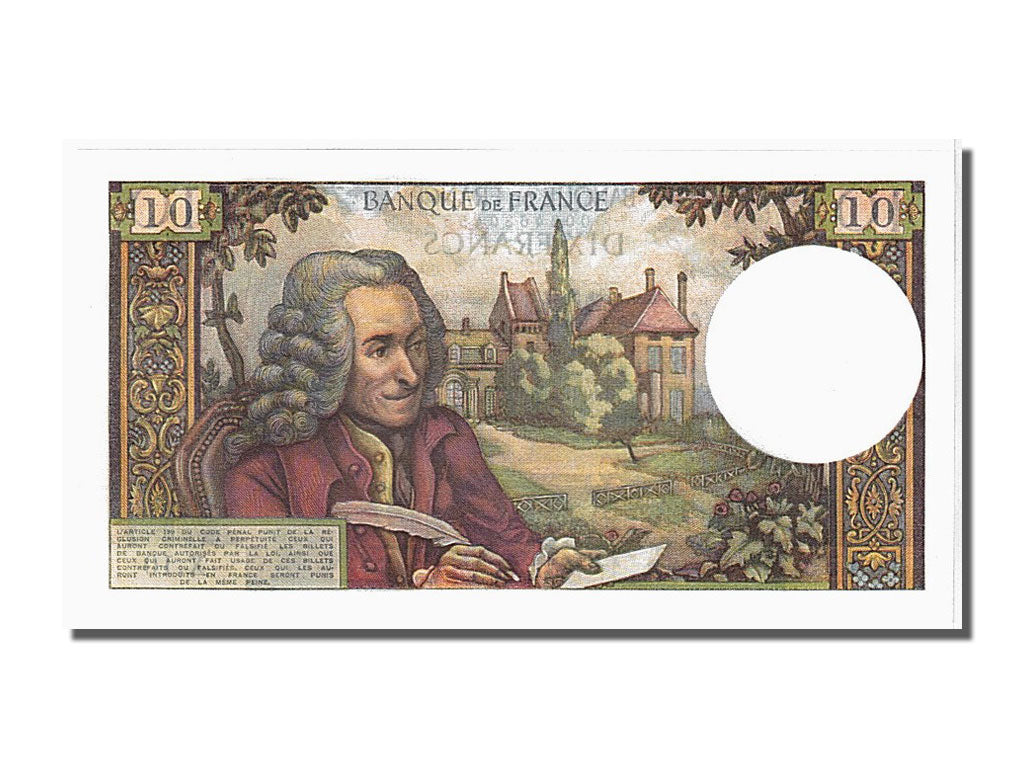 Biljet, Frankrijk, 10 Francs, 10 F 1963-1973 ''Voltaire'', 1963, 1963-04-04