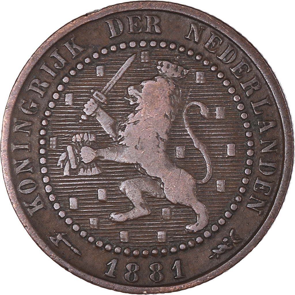 Moneta, Holandia, William III, Cent, 1881, EF(40-45), Brązowy, KM:107.1