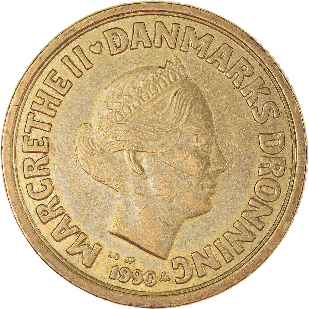 Moneta, Danimarca, Margrethe II, 20 Kroner, 1990, Copenhagen, BB+