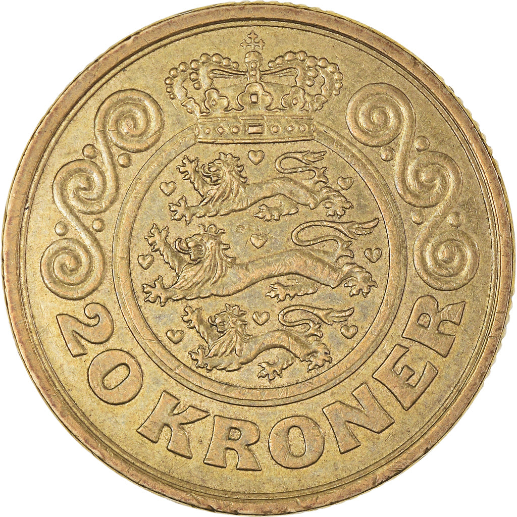 Moneta, Danimarca, Margrethe II, 20 Kroner, 1990, Copenhagen, BB+