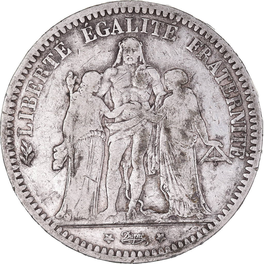 Coin, France, Hercule, 5 Francs, 1873, Bordeaux, VF(30-35), Silver, KM:820.2