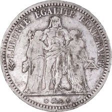 Coin, France, Hercule, 5 Francs, 1873, Bordeaux, VF(30-35), Silver, KM:820.2