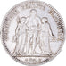 Coin, France, Hercule, 5 Francs, 1875, Bordeaux, EF(40-45), Silver, KM:820.2