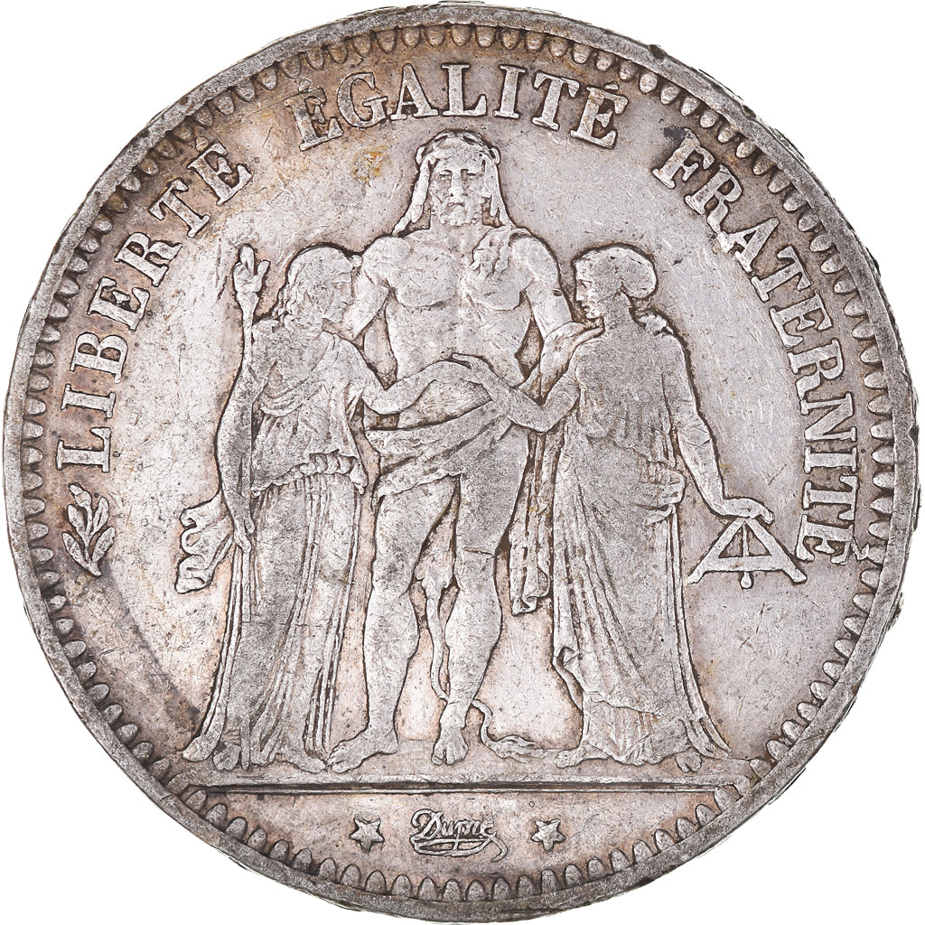 Moeda, França, Hercule, 5 Francs, 1873, Paris, VF(30-35), Prata, KM:820.1