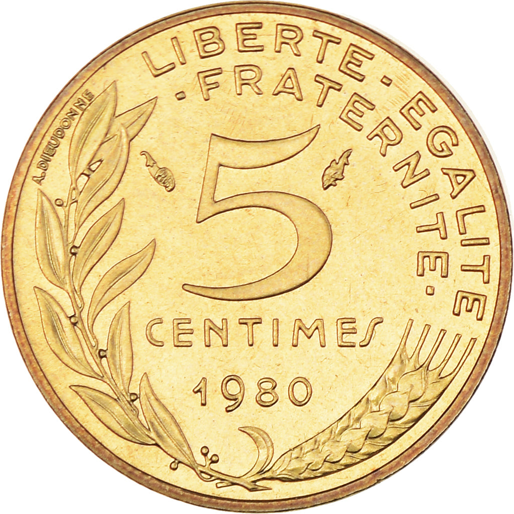 Coin, France, Marianne, 5 Centimes, 1980, Paris, MS(60-62), Aluminum-Bronze