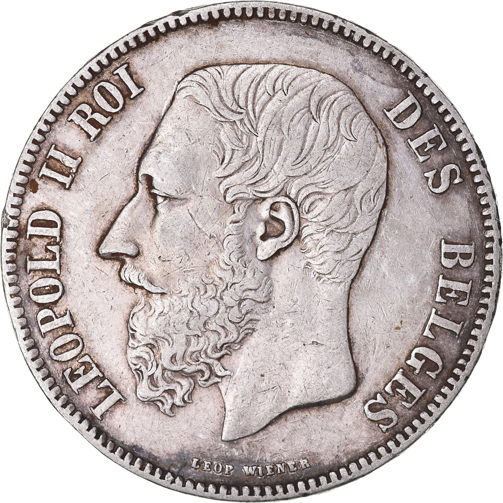 Coin, Belgium, Leopold II, 5 Francs, 5 Frank, 1868, EF(40-45), Silver, KM:24
