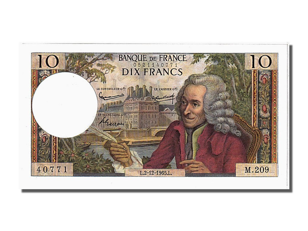 Billete, Francia, 10 Francs, 10 F 1963-1973 ''Voltaire'', 1965, 1965-12-02, UNC