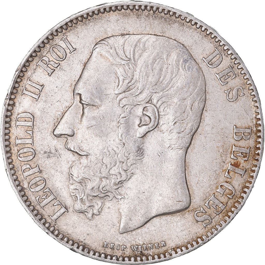 Münze, Belgien, Leopold II, 5 Francs, 5 Frank, 1869, SS, Silber, KM:24