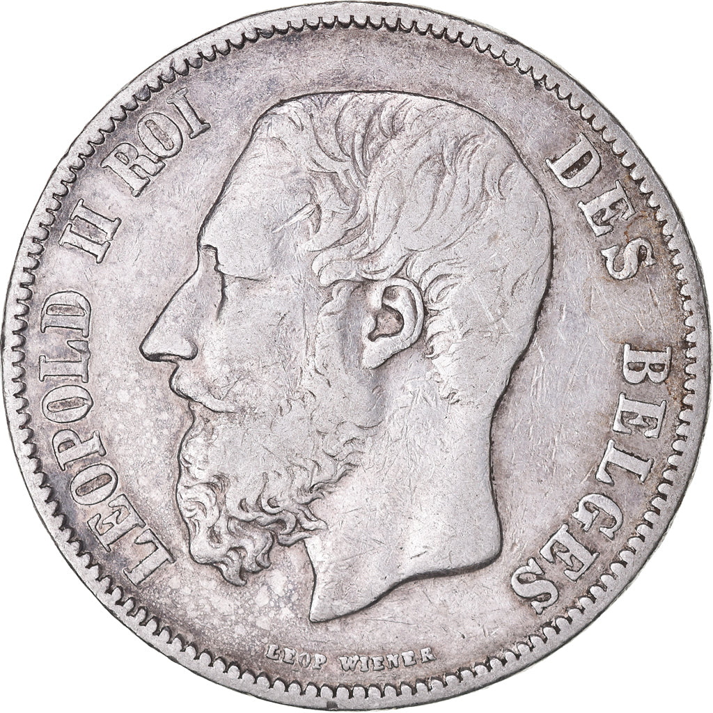 Münze, Belgien, Leopold II, 5 Francs, 5 Frank, 1869, S+, Silber, KM:24