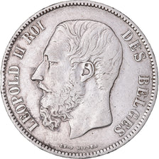 Moneta, Belgio, Leopold II, 5 Francs, 5 Frank, 1870, BB, Argento, KM:24