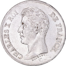 Coin, France, Charles X, 5 Francs, 1825, Lille, Rare in this quality, AU(55-58)